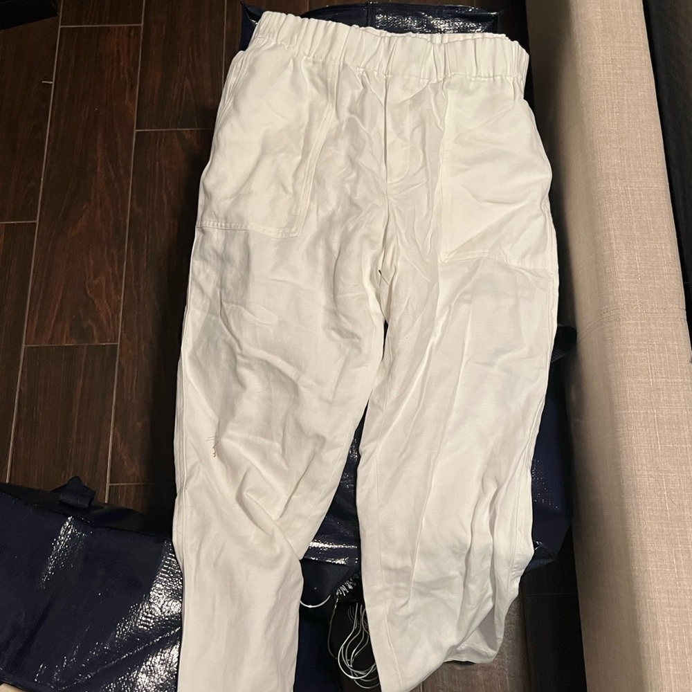 Banana republic linen white pants M